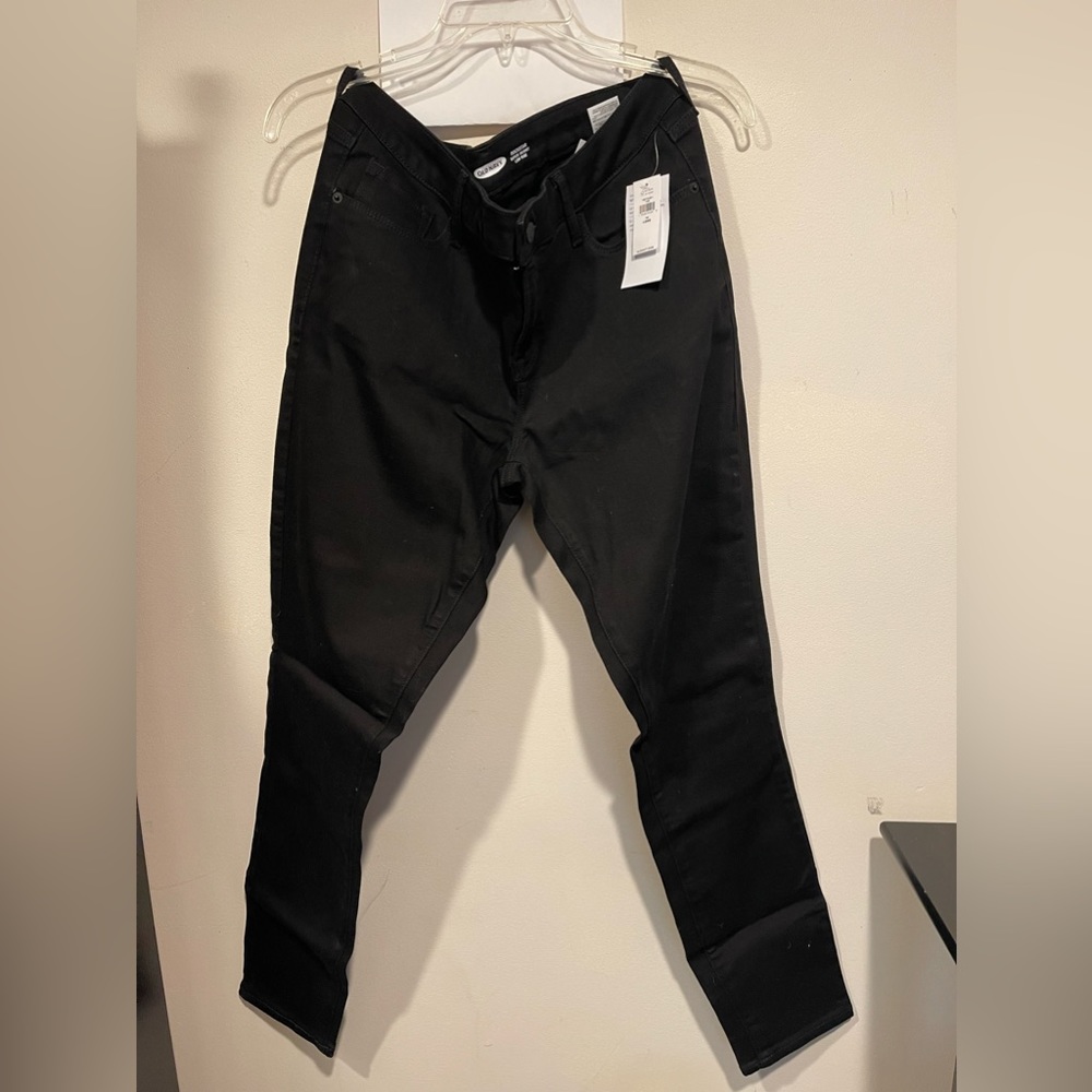 Old Navy Rockstar super skinny low rise black jeans sz 14 long